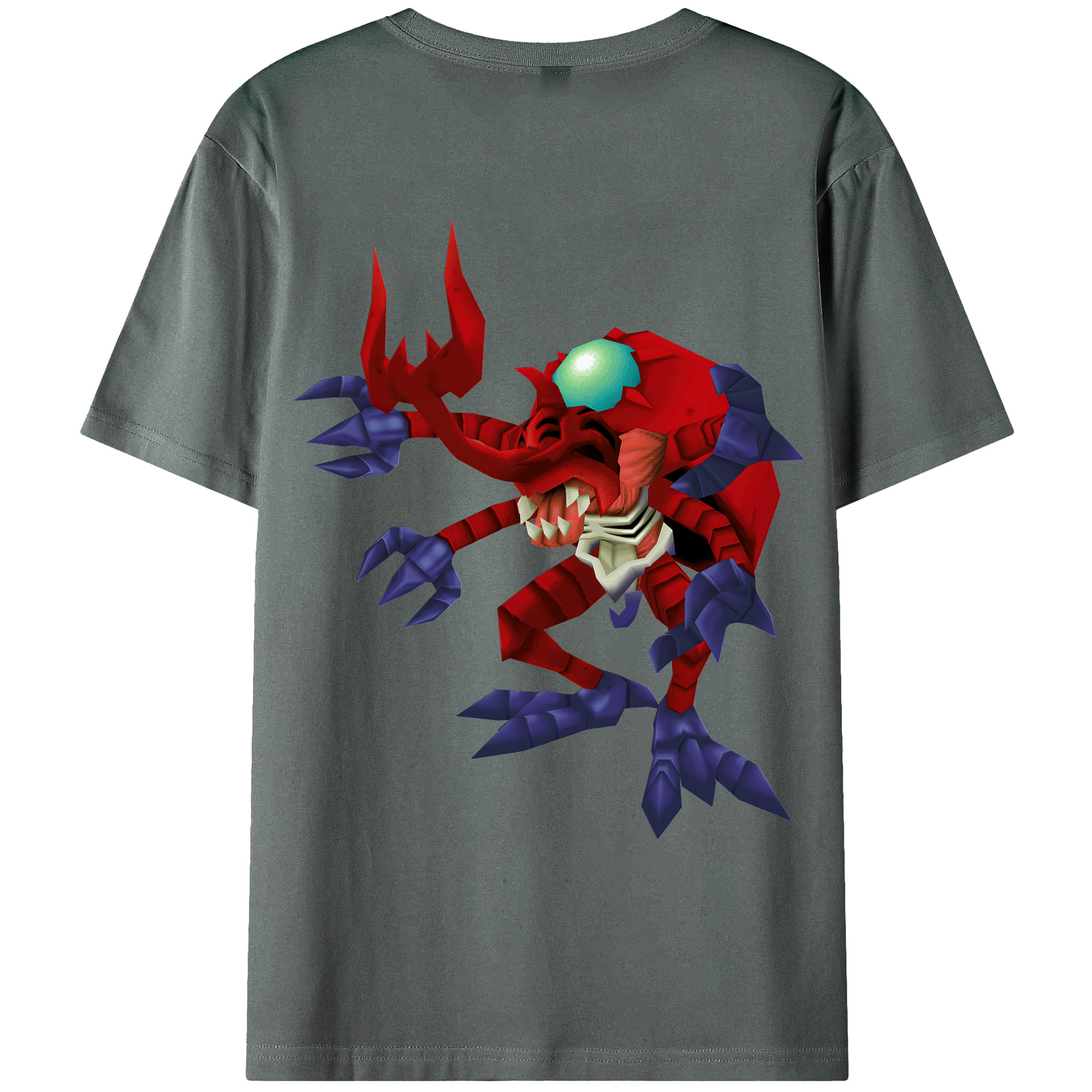 （画像用） Digimon デジタルモンスター/デジモン 綿100％ メンズ半袖Tシャツ（バックプリント） 通気性
